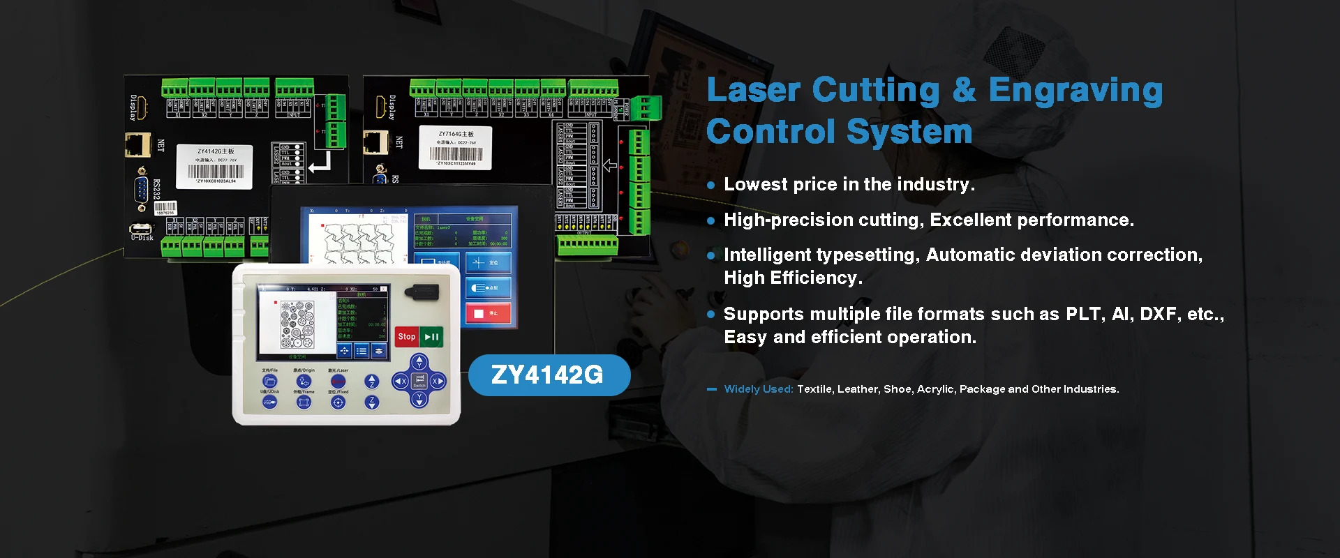 Sistema de control de corte y grabado con láser China